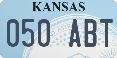 KS license plate 050ABT