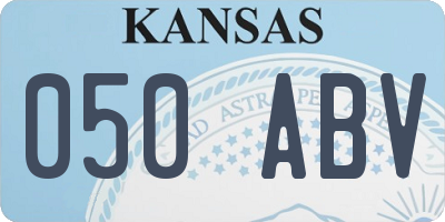 KS license plate 050ABV