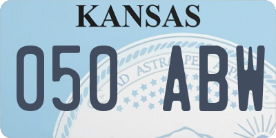 KS license plate 050ABW