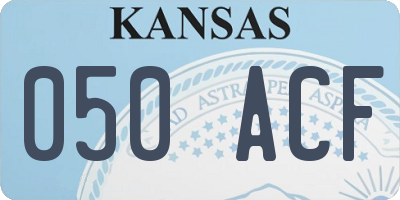 KS license plate 050ACF