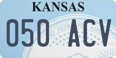 KS license plate 050ACV