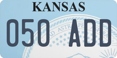 KS license plate 050ADD
