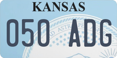 KS license plate 050ADG