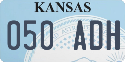 KS license plate 050ADH