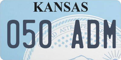 KS license plate 050ADM