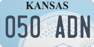 KS license plate 050ADN