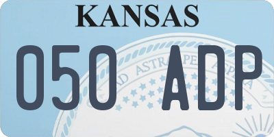 KS license plate 050ADP