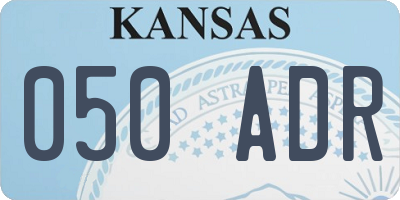 KS license plate 050ADR