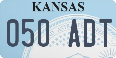KS license plate 050ADT