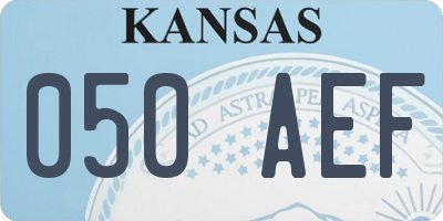 KS license plate 050AEF