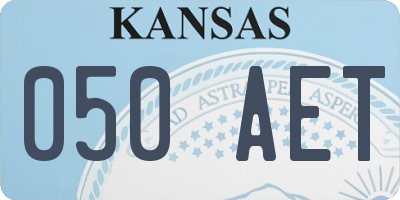 KS license plate 050AET