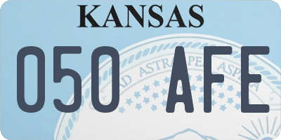 KS license plate 050AFE