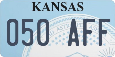 KS license plate 050AFF