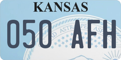 KS license plate 050AFH