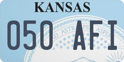 KS license plate 050AFI