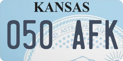 KS license plate 050AFK