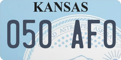 KS license plate 050AFO