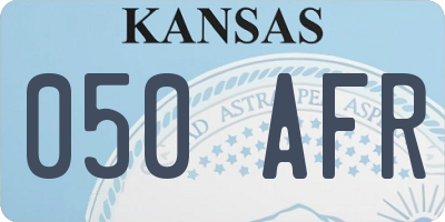 KS license plate 050AFR