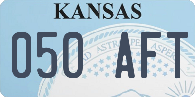 KS license plate 050AFT