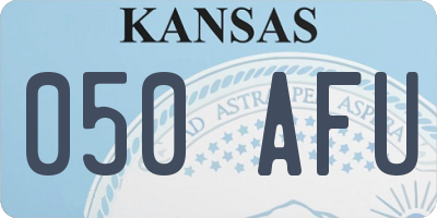 KS license plate 050AFU