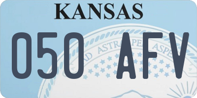 KS license plate 050AFV