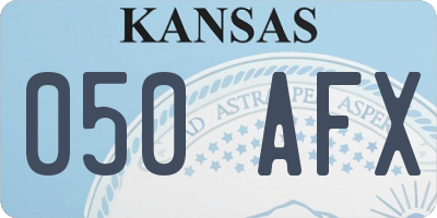 KS license plate 050AFX