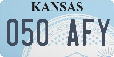 KS license plate 050AFY