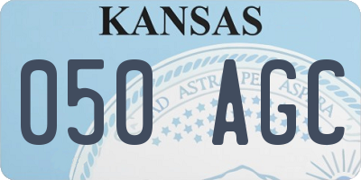 KS license plate 050AGC