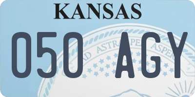 KS license plate 050AGY
