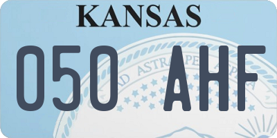 KS license plate 050AHF