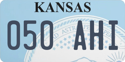 KS license plate 050AHI