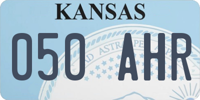 KS license plate 050AHR