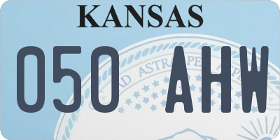 KS license plate 050AHW