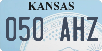 KS license plate 050AHZ