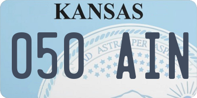 KS license plate 050AIN