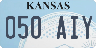 KS license plate 050AIY