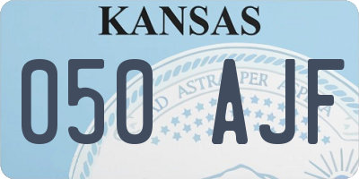 KS license plate 050AJF