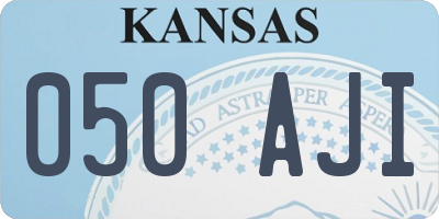 KS license plate 050AJI