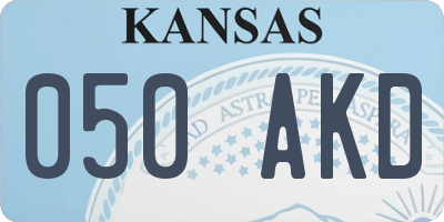 KS license plate 050AKD