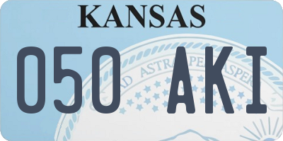 KS license plate 050AKI