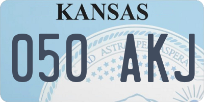 KS license plate 050AKJ