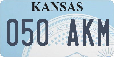 KS license plate 050AKM