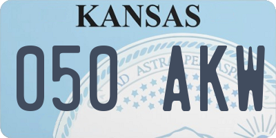 KS license plate 050AKW