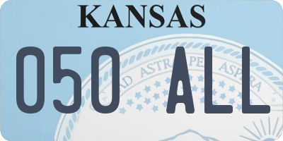 KS license plate 050ALL