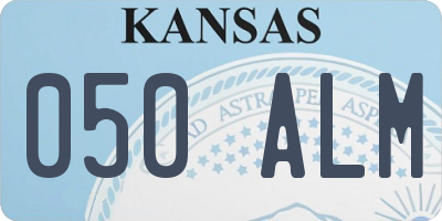 KS license plate 050ALM