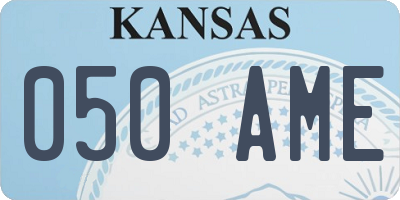 KS license plate 050AME
