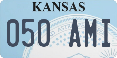 KS license plate 050AMI