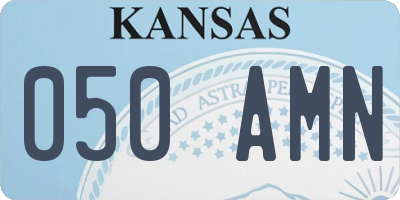 KS license plate 050AMN