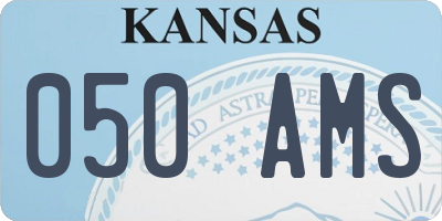 KS license plate 050AMS