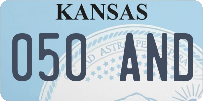 KS license plate 050AND